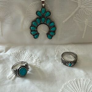 Turquoise and Silver Jewelry Set